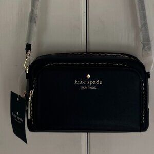 Kate Spade Small Dual Zip Around Crossbody NWT Black NICE!!